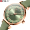 Relógio Curren Feminino Luxo Couro Quartzo Elegante 9079