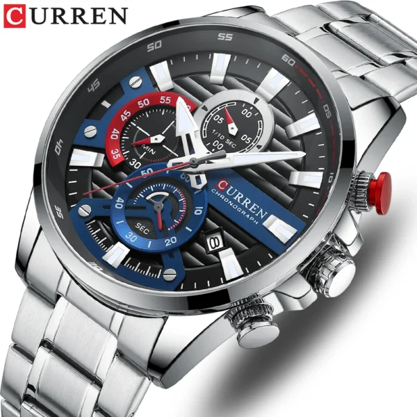 Relógio Curren Masculino Cronógrafo Quartzo Aço Inoxidável 8415