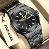 Relógio Poedagar Masculino Luxo Quadrado Quartzo 853-BK