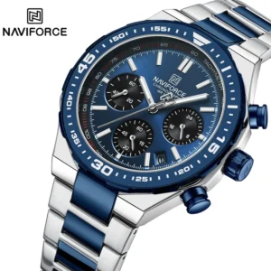 Relógio Naviforce Masculino Luxo Aço Inoxidável Quartzo  NF 8049